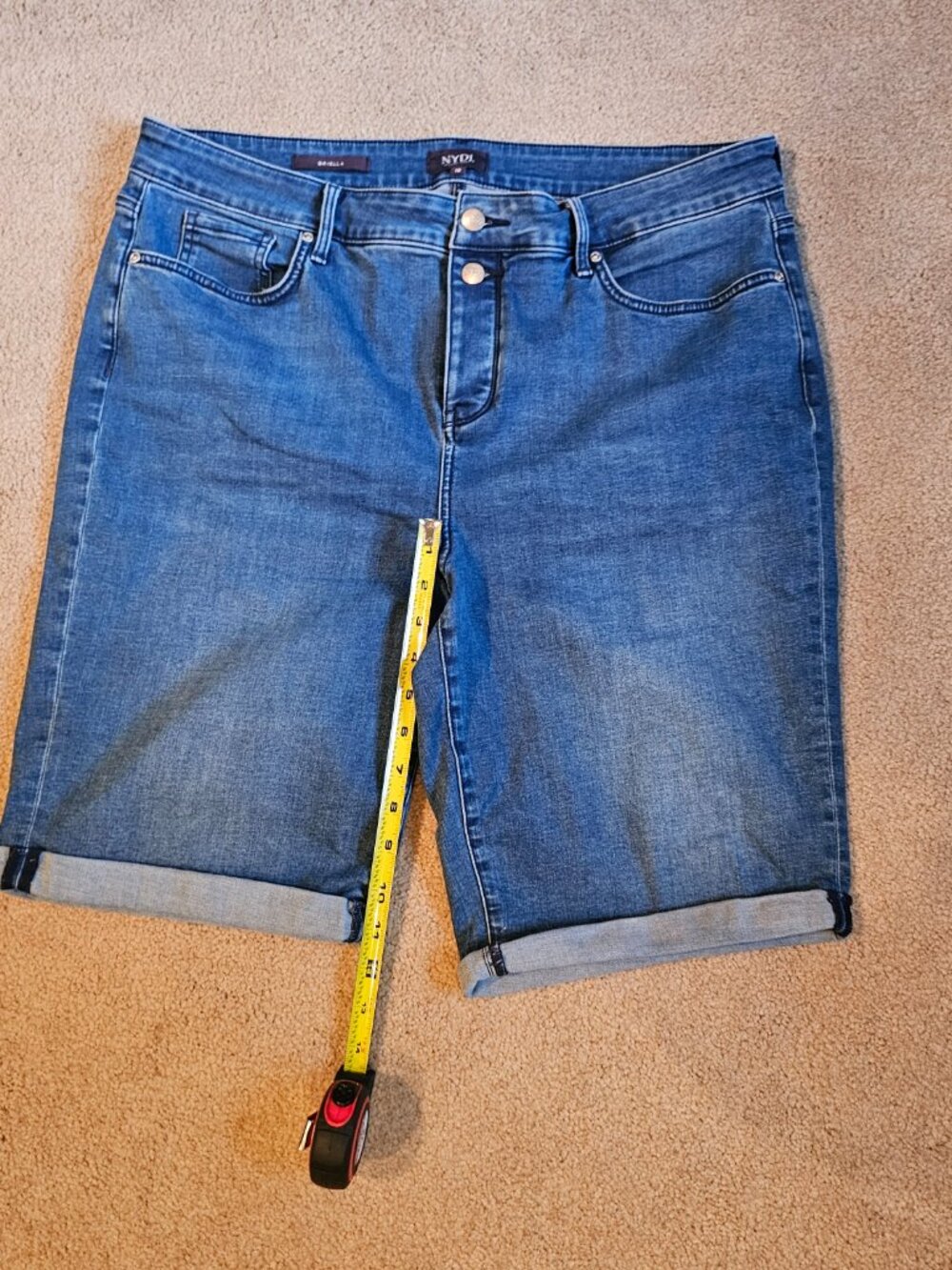 NYDJ Womens Briella Denim Shorts Blue Size 18
